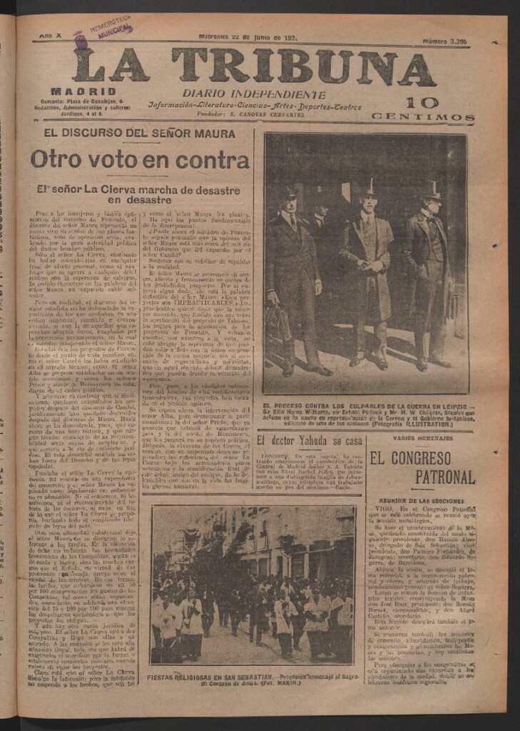 Miniatura de La Tribuna del 22 de junio de 1921