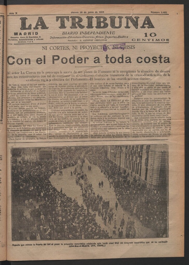 Miniatura de La Tribuna del 30 de junio de 1921