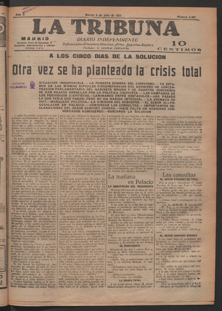 Miniatura de La Tribuna del 5 de julio de 1921