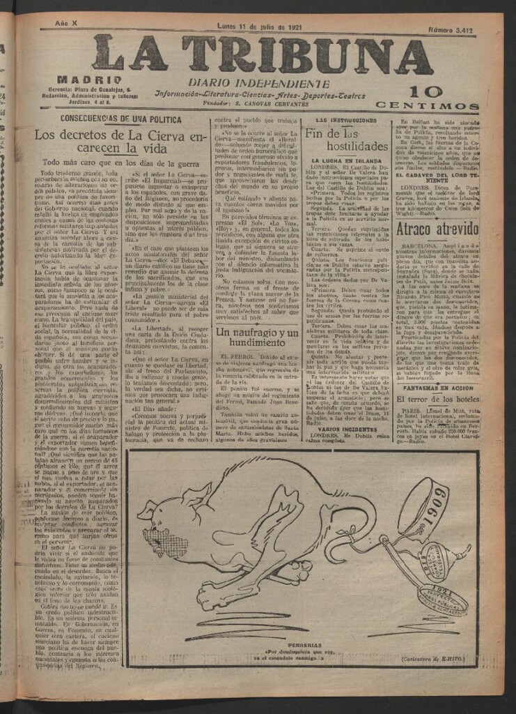 Miniatura de La Tribuna del 11 de julio de 1921