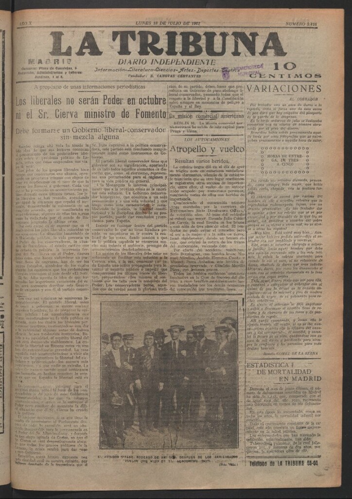 Miniatura de La Tribuna del 18 de julio de 1921