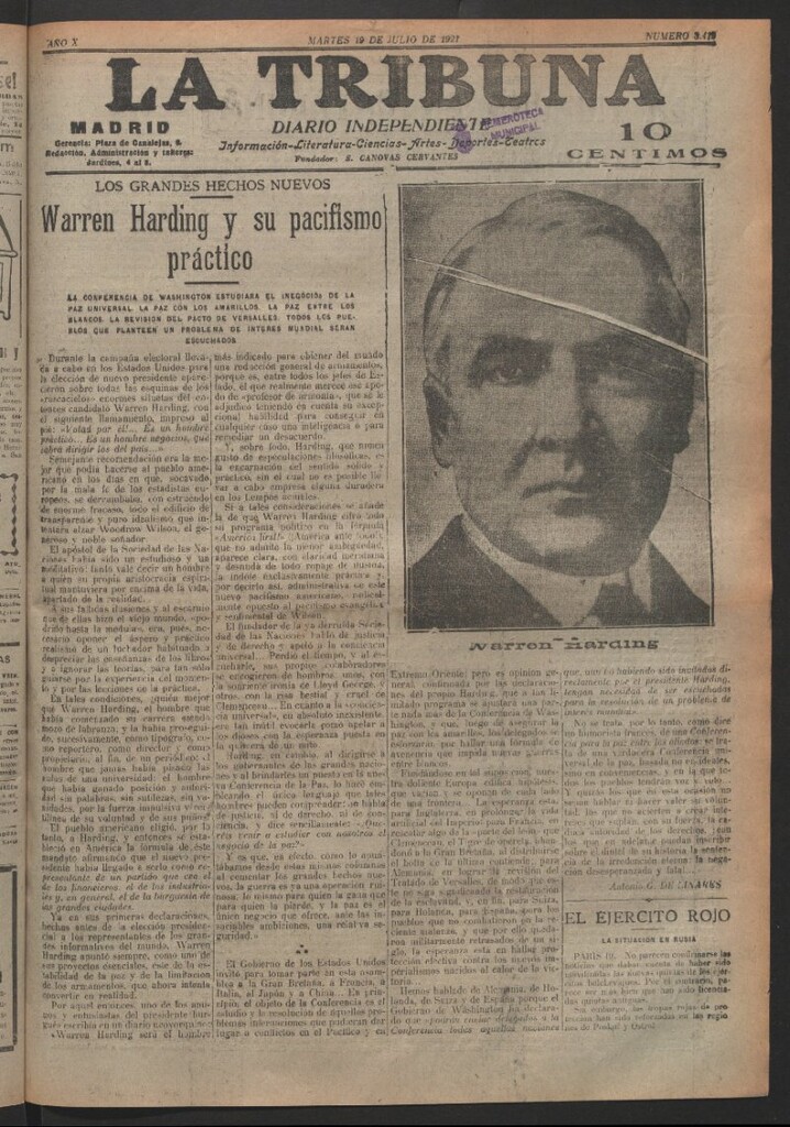 Miniatura de La Tribuna del 19 de julio de 1921