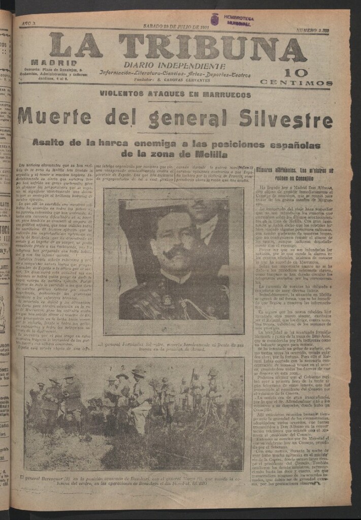 Miniatura de La Tribuna del 23 de julio de 1921