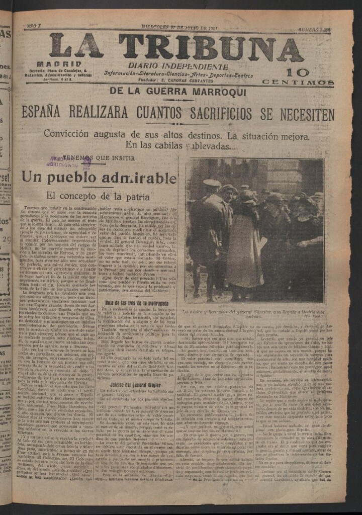 Miniatura de La Tribuna del 27 de julio de 1921