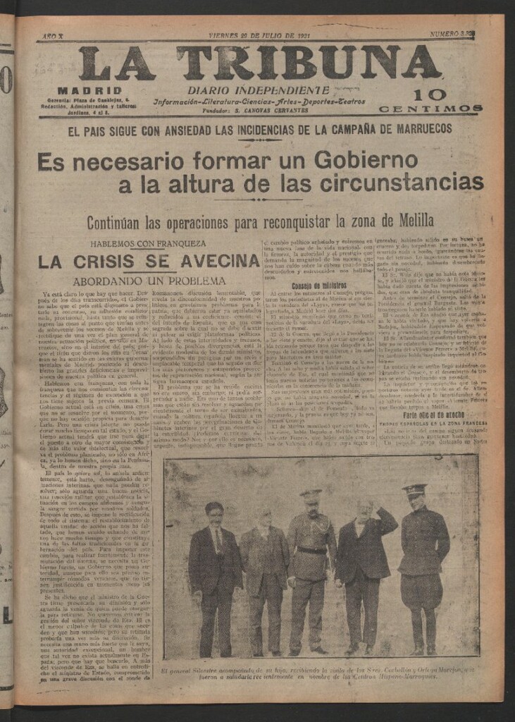 Miniatura de La Tribuna del 29 de julio de 1921
