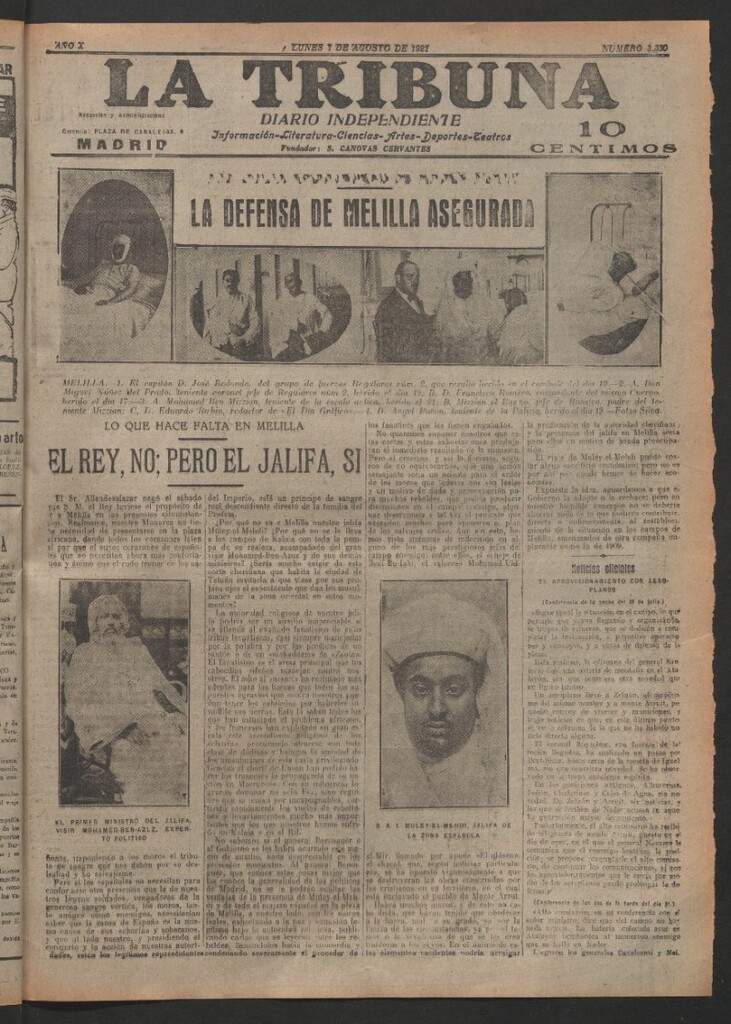 Miniatura de La Tribuna del 1 de agosto de 1921