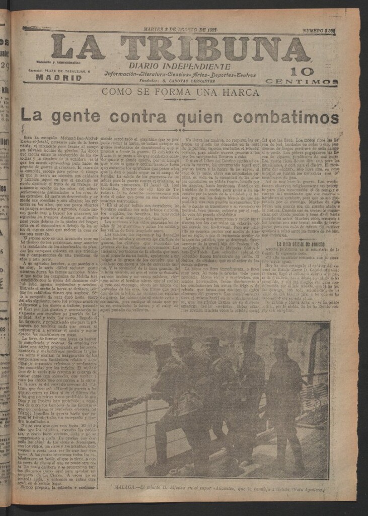 Miniatura de La Tribuna del 2 de agosto de 1921