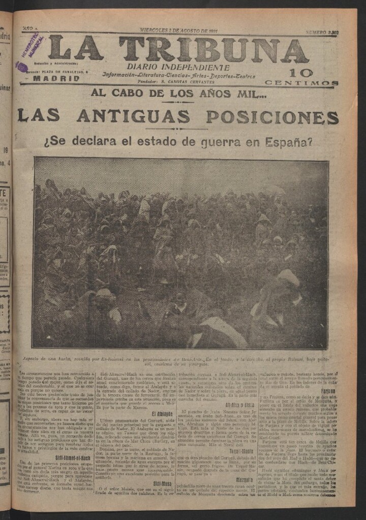 Miniatura de La Tribuna del 3 de agosto de 1921