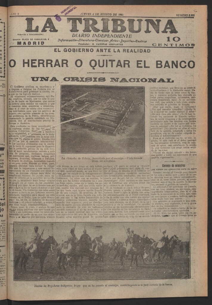 Miniatura de La Tribuna del 4 de agosto de 1921