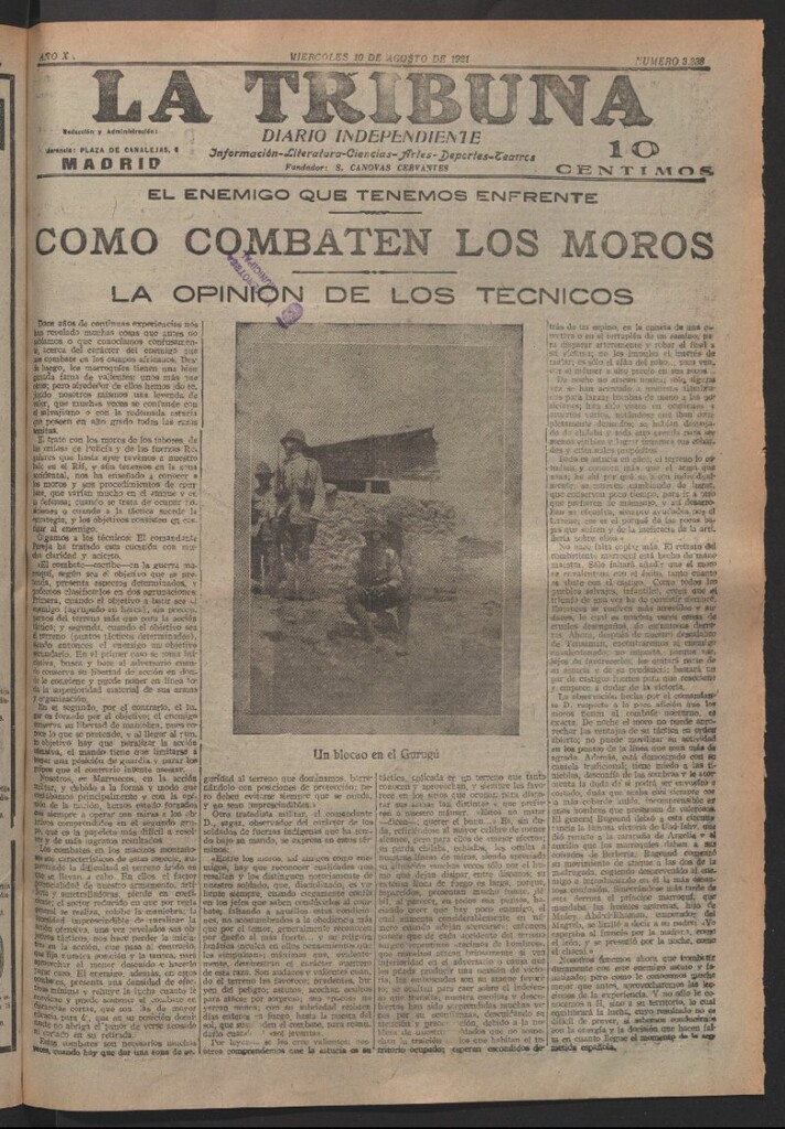 Miniatura de La Tribuna del 10 de agosto de 1921