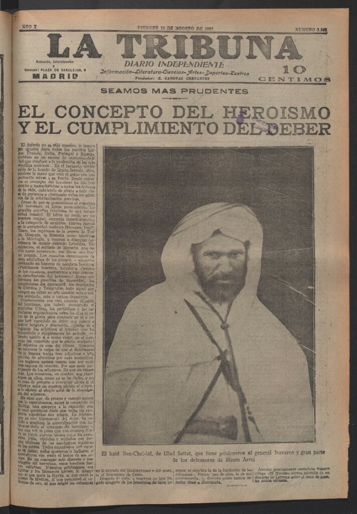 Miniatura de La Tribuna del 12 de agosto de 1921