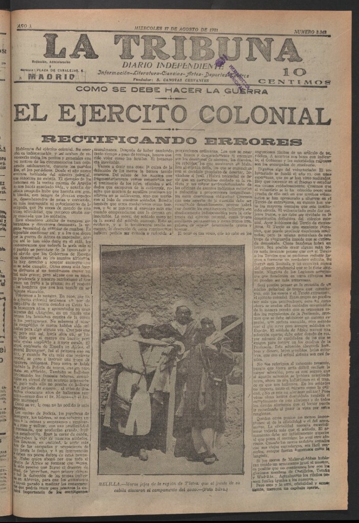 Miniatura de La Tribuna del 17 de agosto de 1921