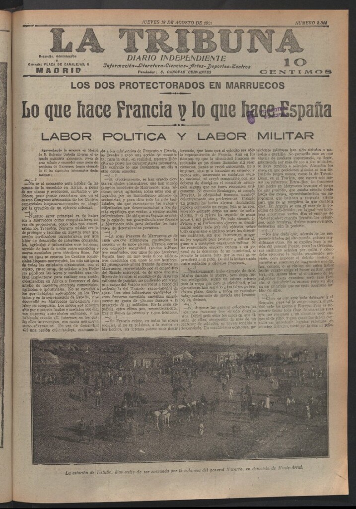 Miniatura de La Tribuna del 18 de agosto de 1921