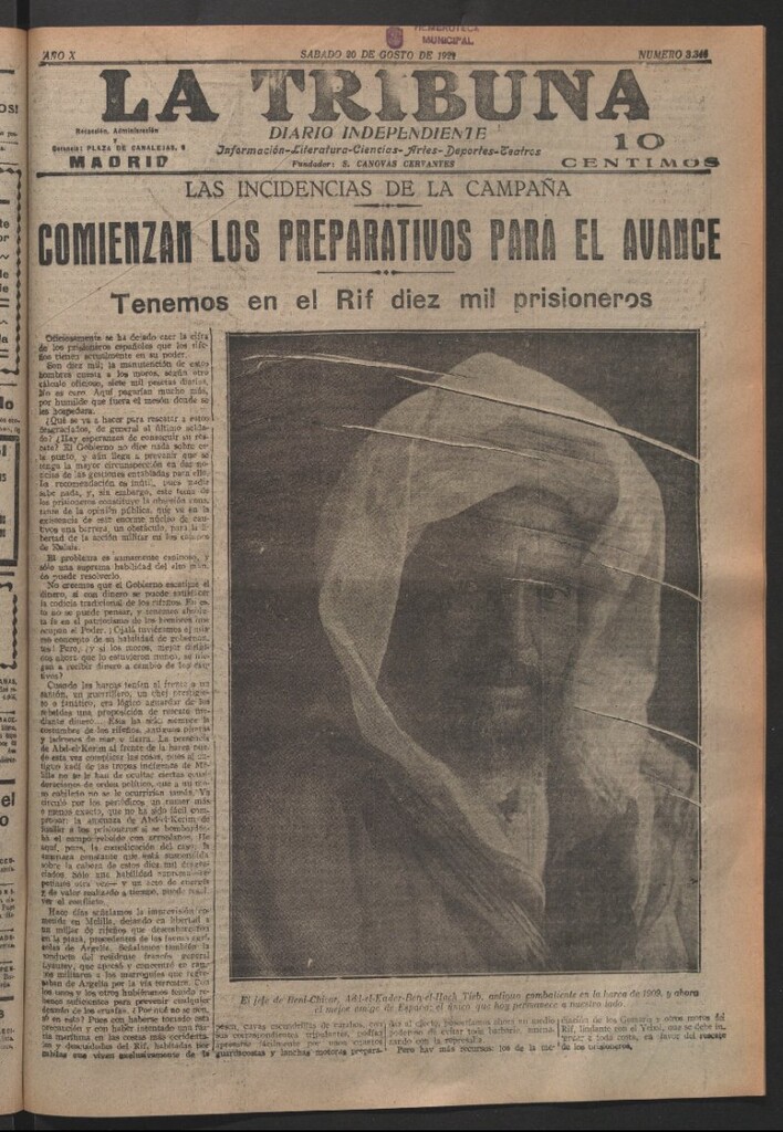 Miniatura de La Tribuna del 20 de agosto de 1921