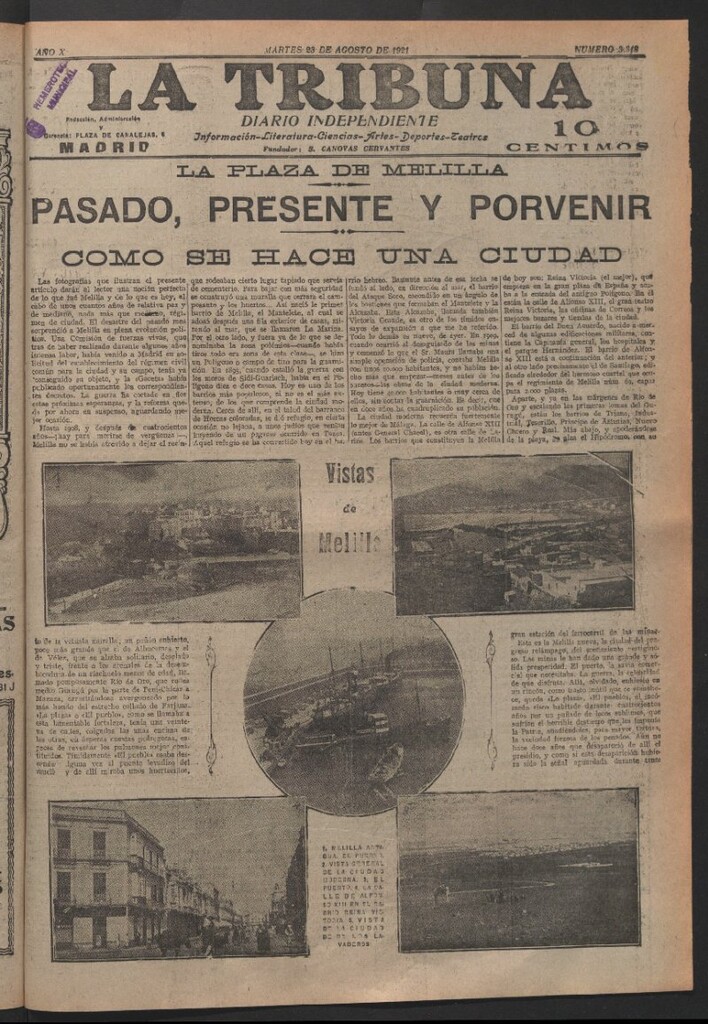 Miniatura de La Tribuna del 23 de agosto de 1921