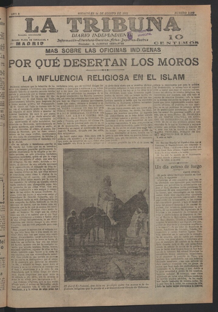 Miniatura de La Tribuna del 24 de agosto de 1921