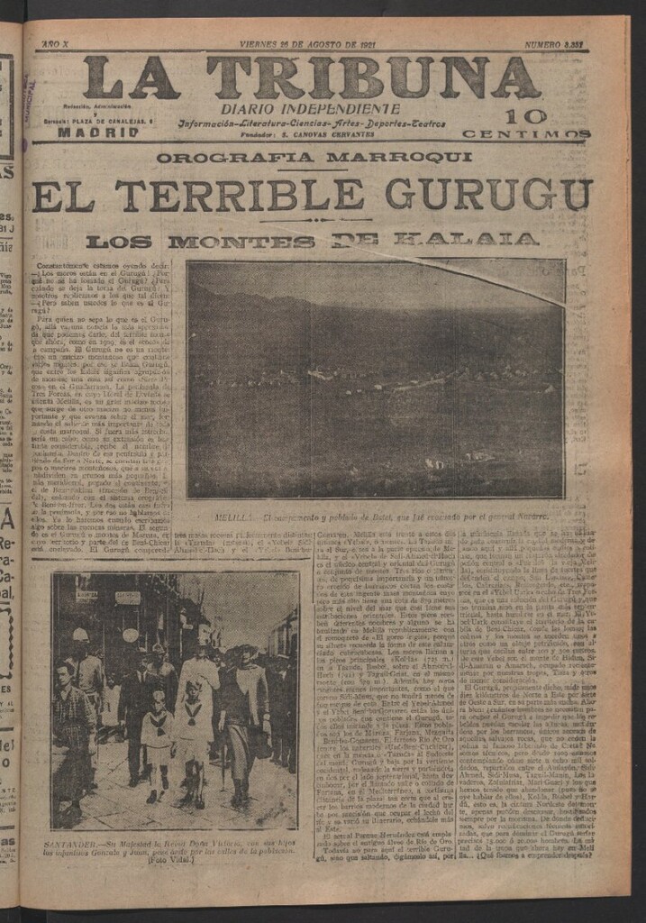Miniatura de La Tribuna del 26 de agosto de 1921