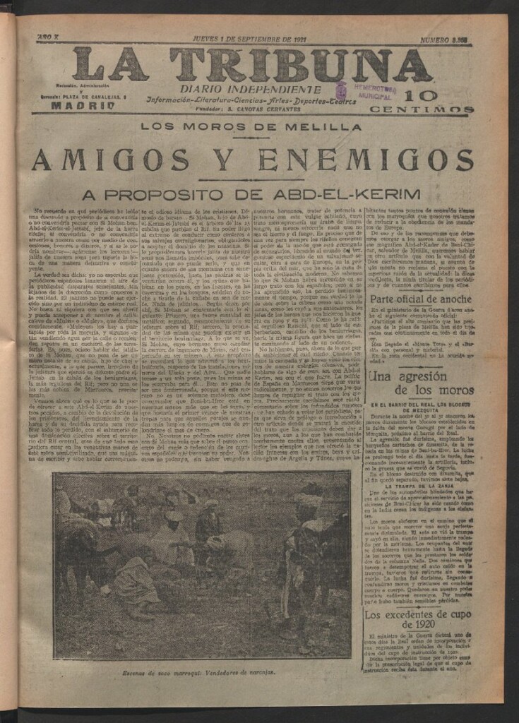 Miniatura de La Tribuna del 1 de septiembre de 1921