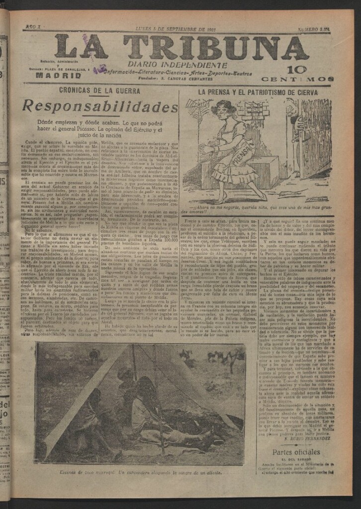 Miniatura de La Tribuna del 5 de septiembre de 1921