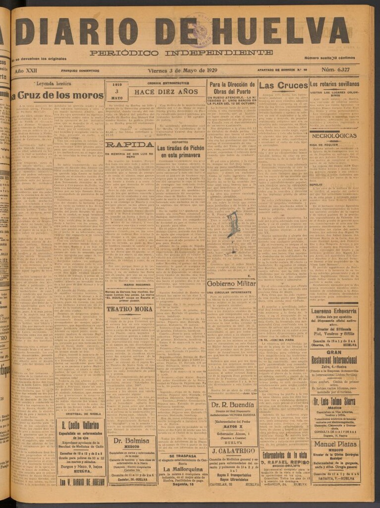 Miniatura de Diario de Huelva : periódico independiente del 3 de mayo de 1929