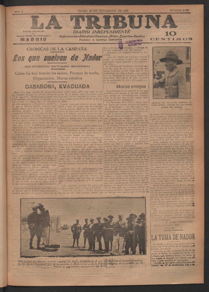 Miniatura de La Tribuna del 19 de septiembre de 1921