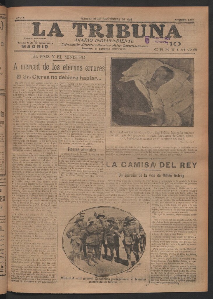Miniatura de La Tribuna del 20 de septiembre de 1921