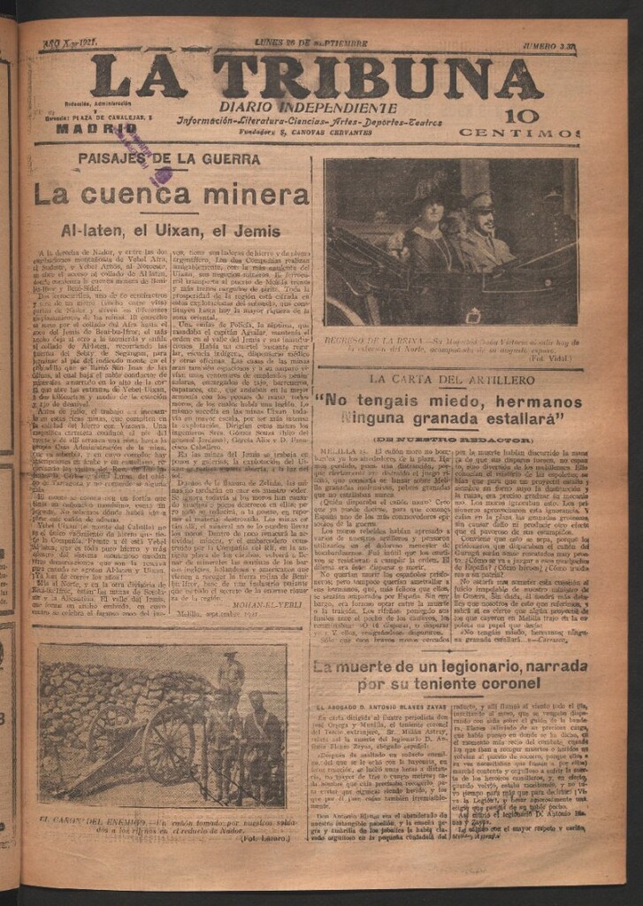 Miniatura de La Tribuna del 26 de septiembre de 1921