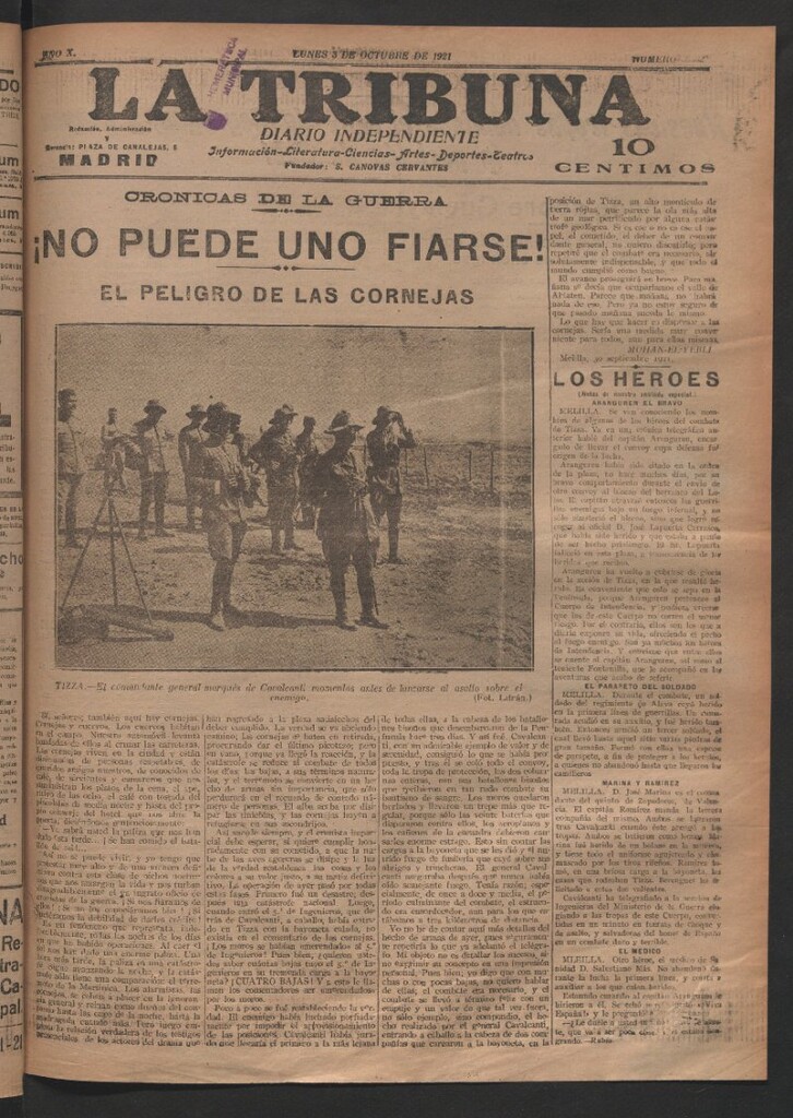Miniatura de La Tribuna del 3 de octubre de 1921