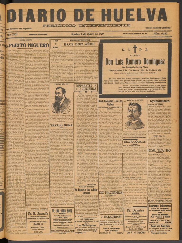 Miniatura de Diario de Huelva : periódico independiente del 7 de mayo de 1929