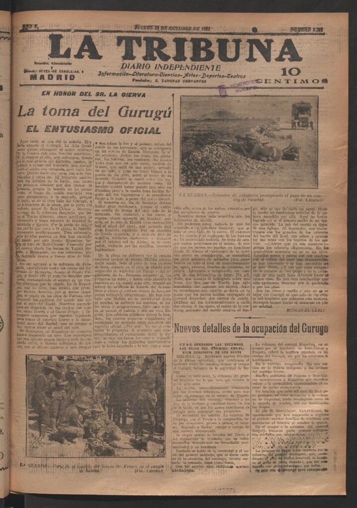 Miniatura de La Tribuna del 13 de octubre de 1921