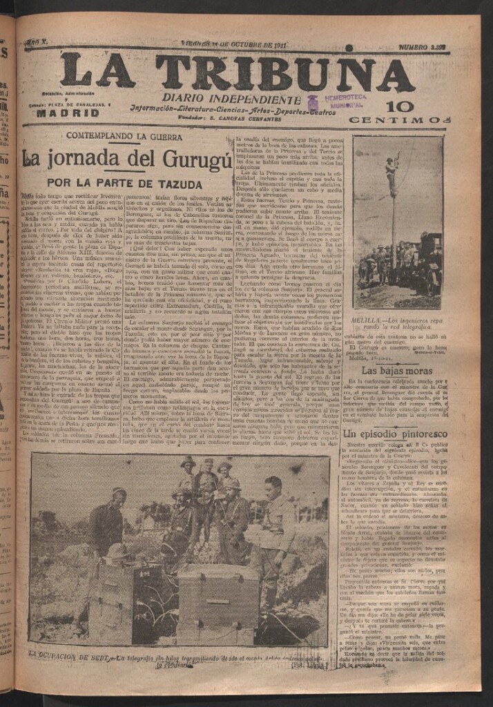 Miniatura de La Tribuna del 14 de octubre de 1921