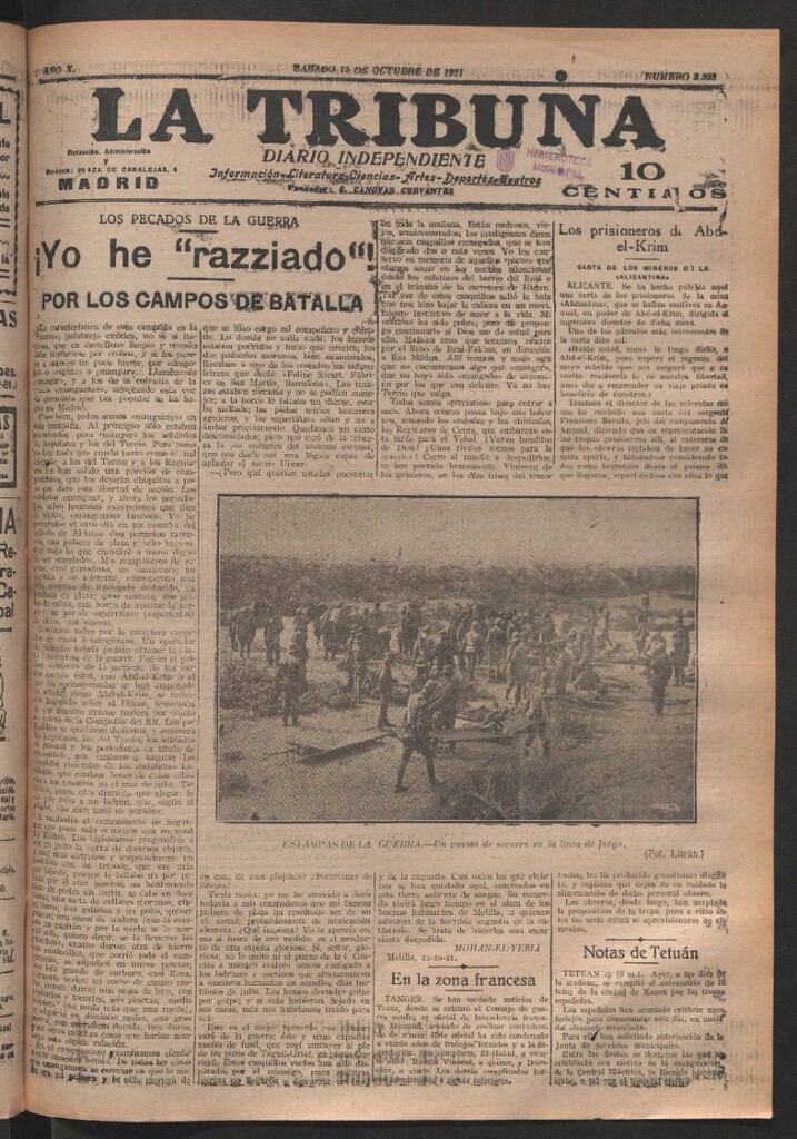 Miniatura de La Tribuna del 15 de octubre de 1921