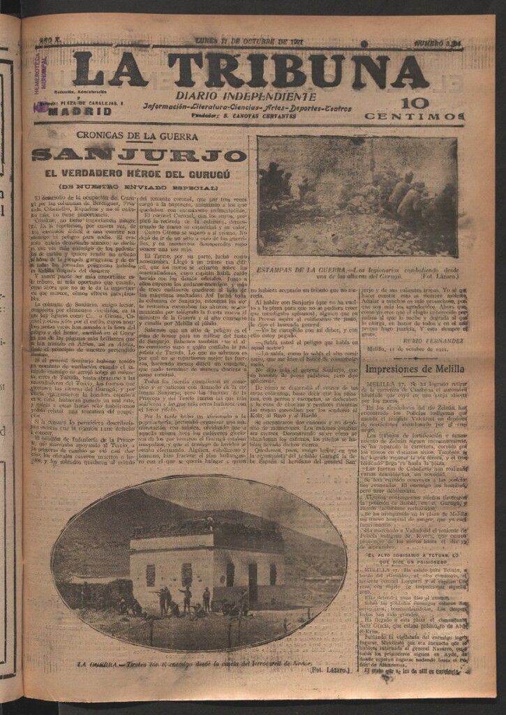 Miniatura de La Tribuna del 17 de octubre de 1921