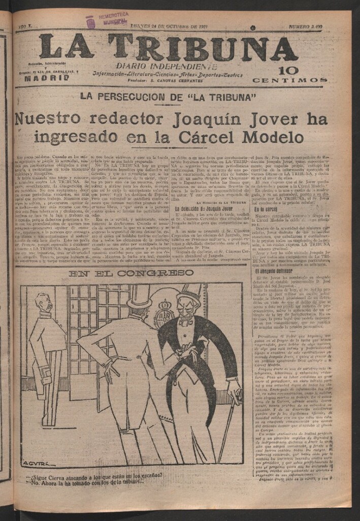 Miniatura de La Tribuna del 24 de octubre de 1921
