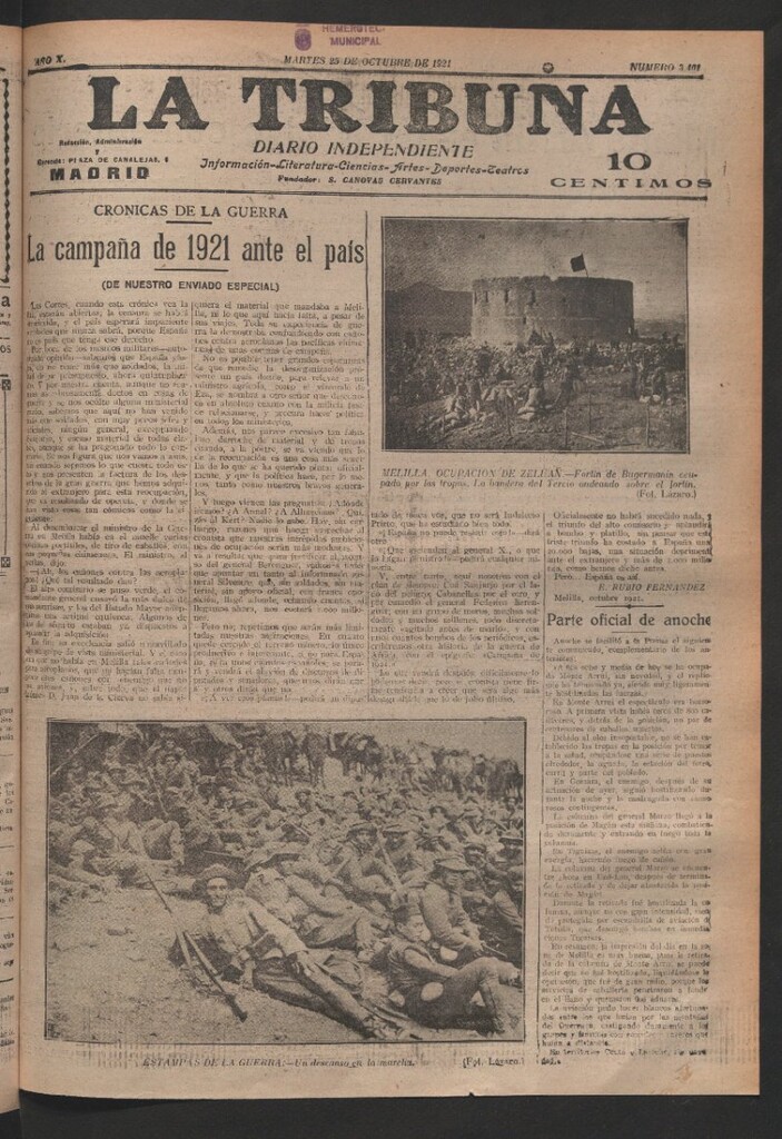 Miniatura de La Tribuna del 25 de octubre de 1921