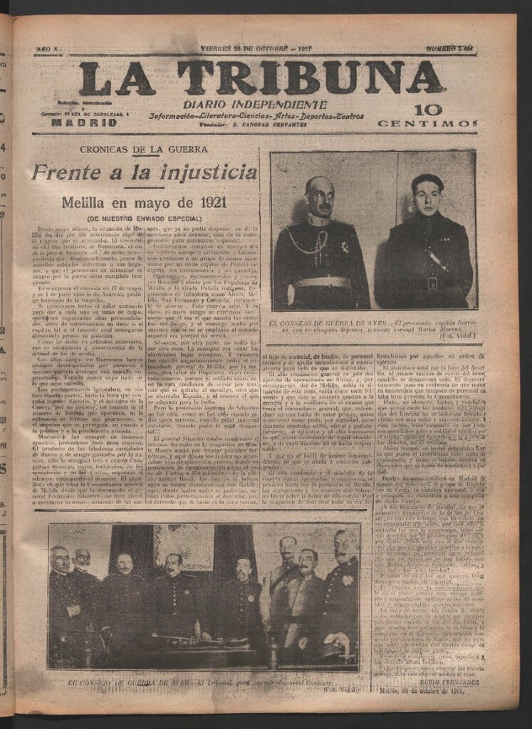 Miniatura de La Tribuna del 28 de octubre de 1921
