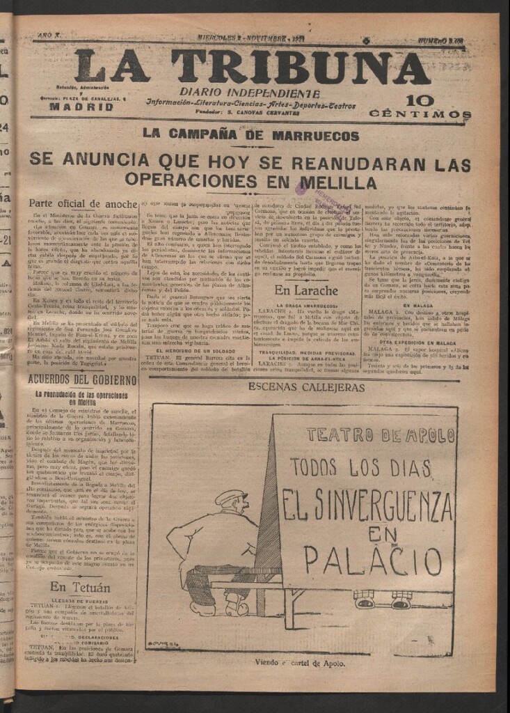 Miniatura de La Tribuna del 2 de noviembre de 1921