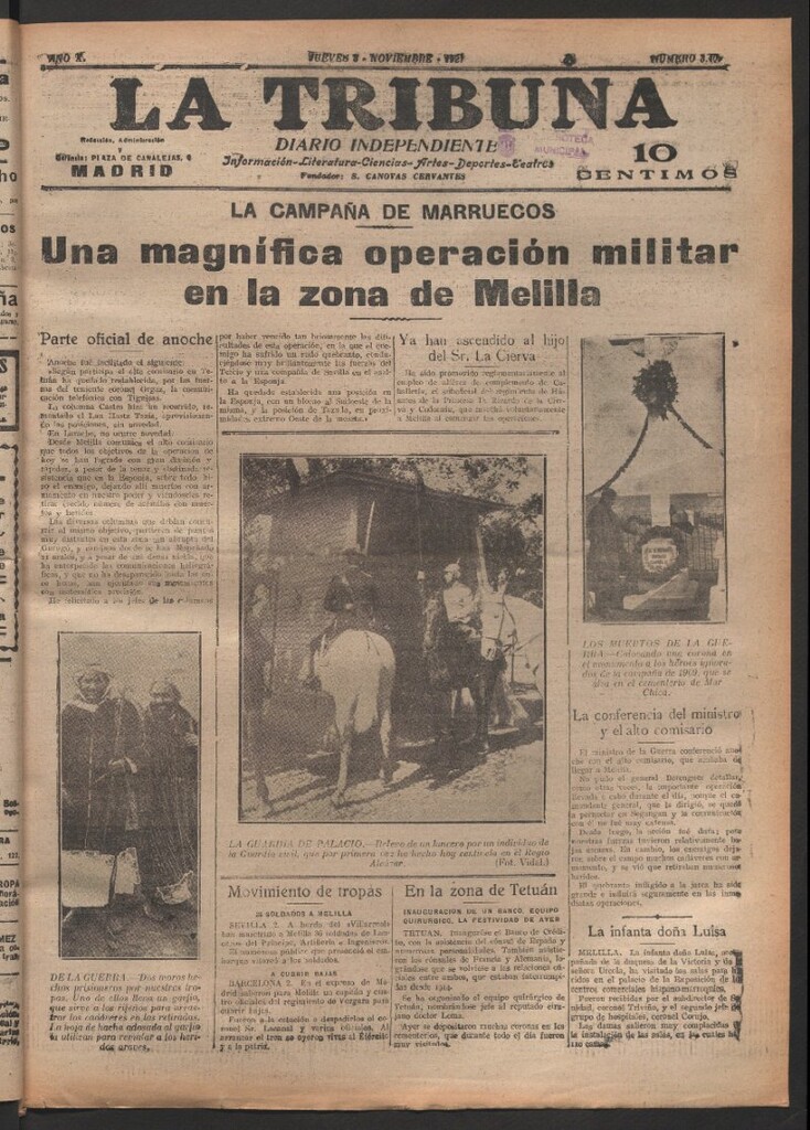 Miniatura de La Tribuna del 3 de noviembre de 1921