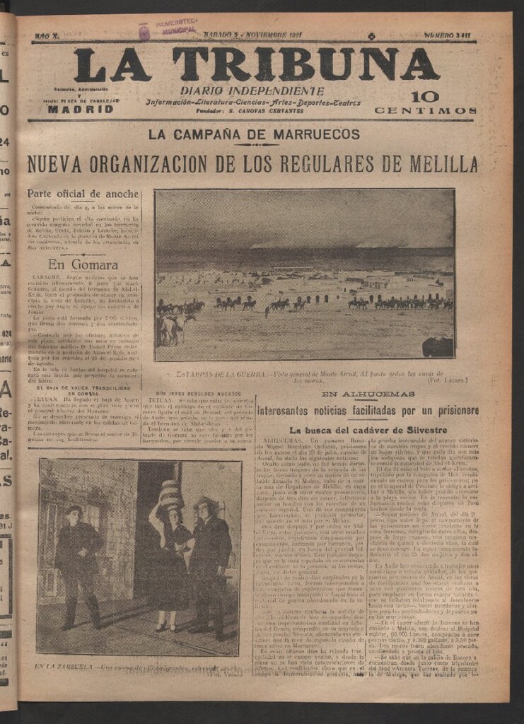 Miniatura de La Tribuna del 5 de noviembre de 1921