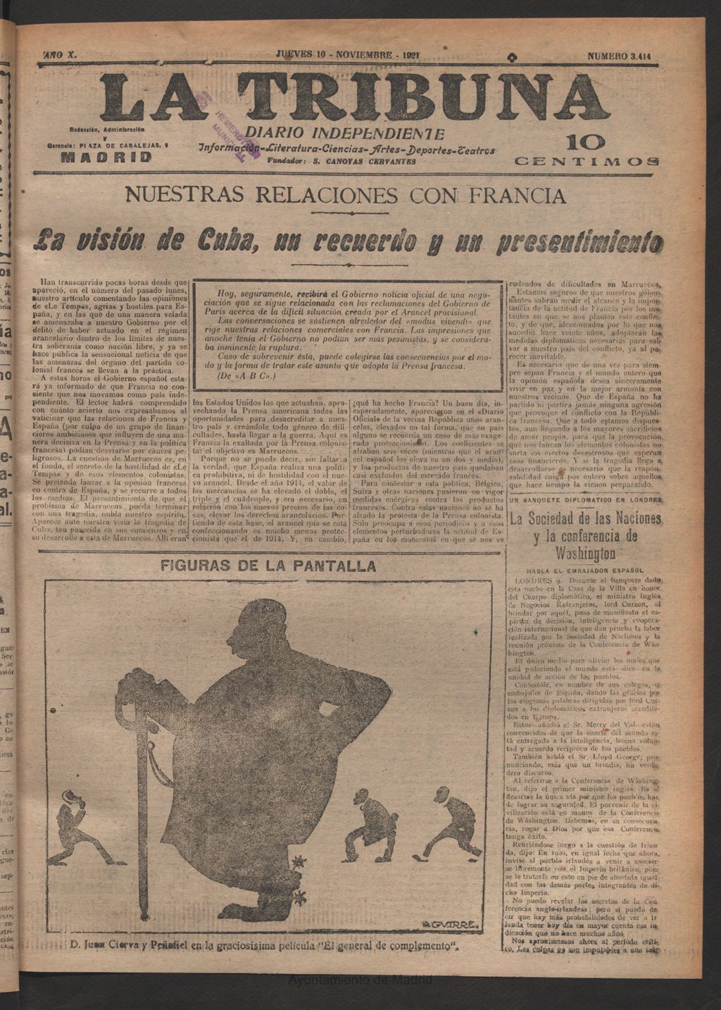 Miniatura de La Tribuna del 10 de noviembre de 1921
