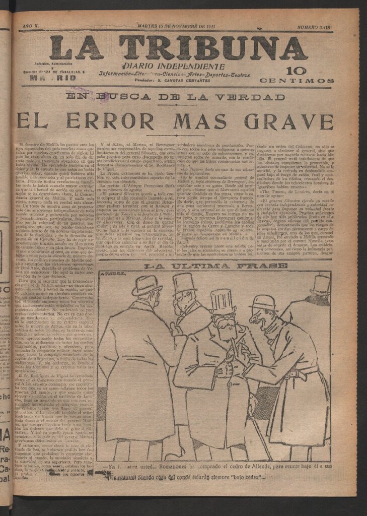 Miniatura de La Tribuna del 15 de noviembre de 1921