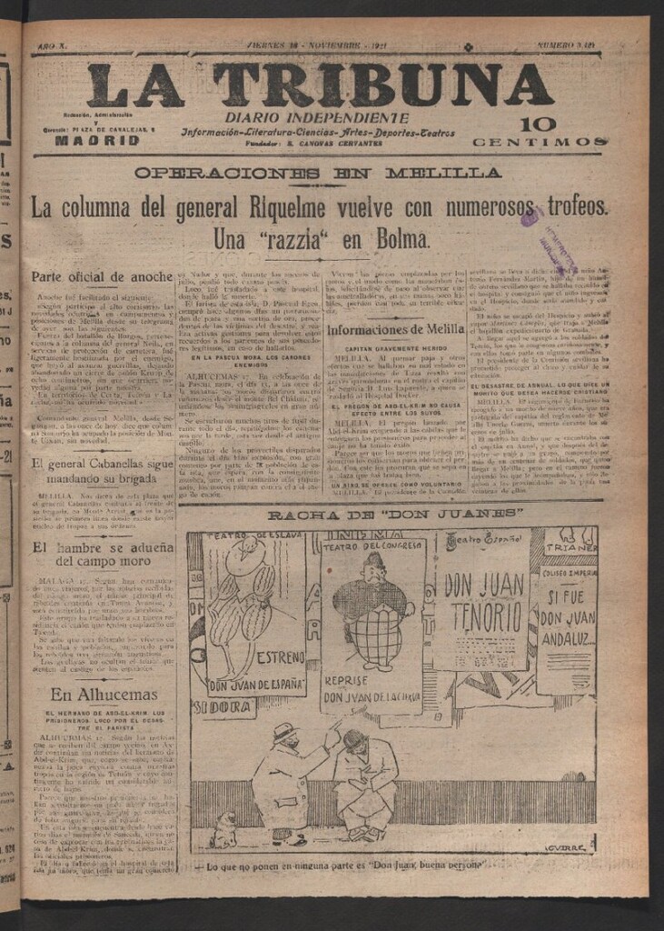 Miniatura de La Tribuna del 18 de noviembre de 1921