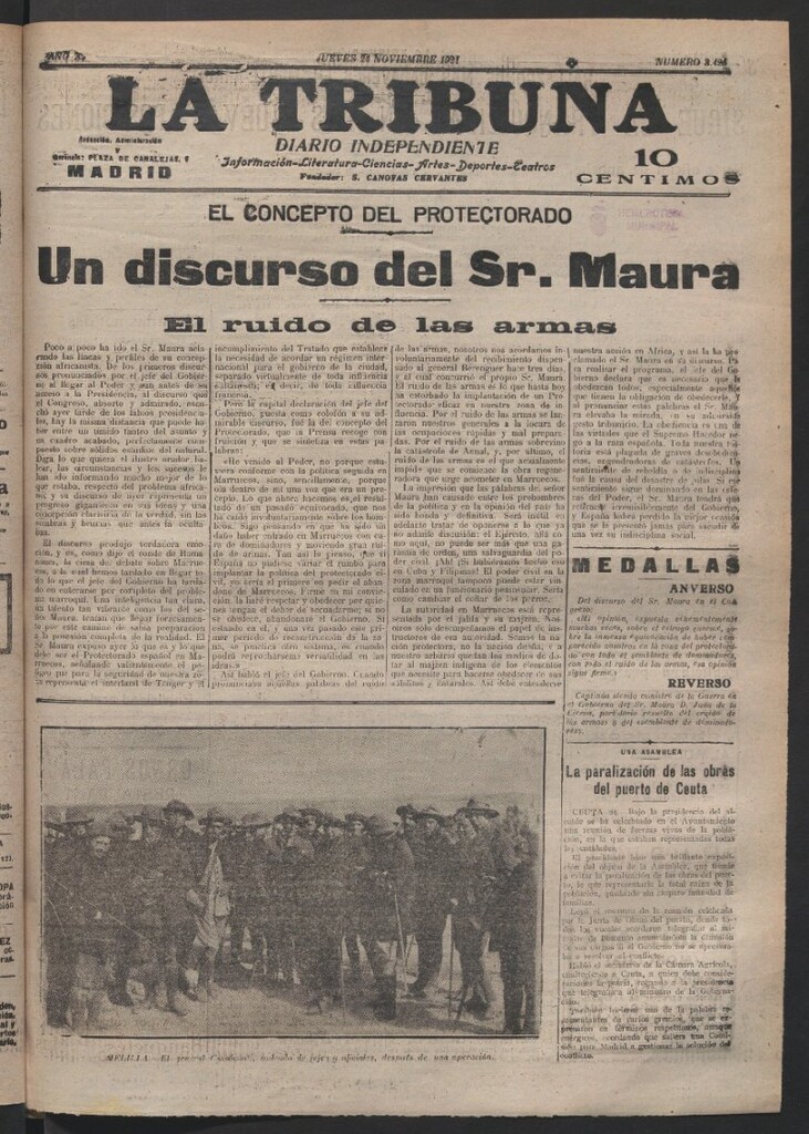 Miniatura de La Tribuna del 24 de noviembre de 1921