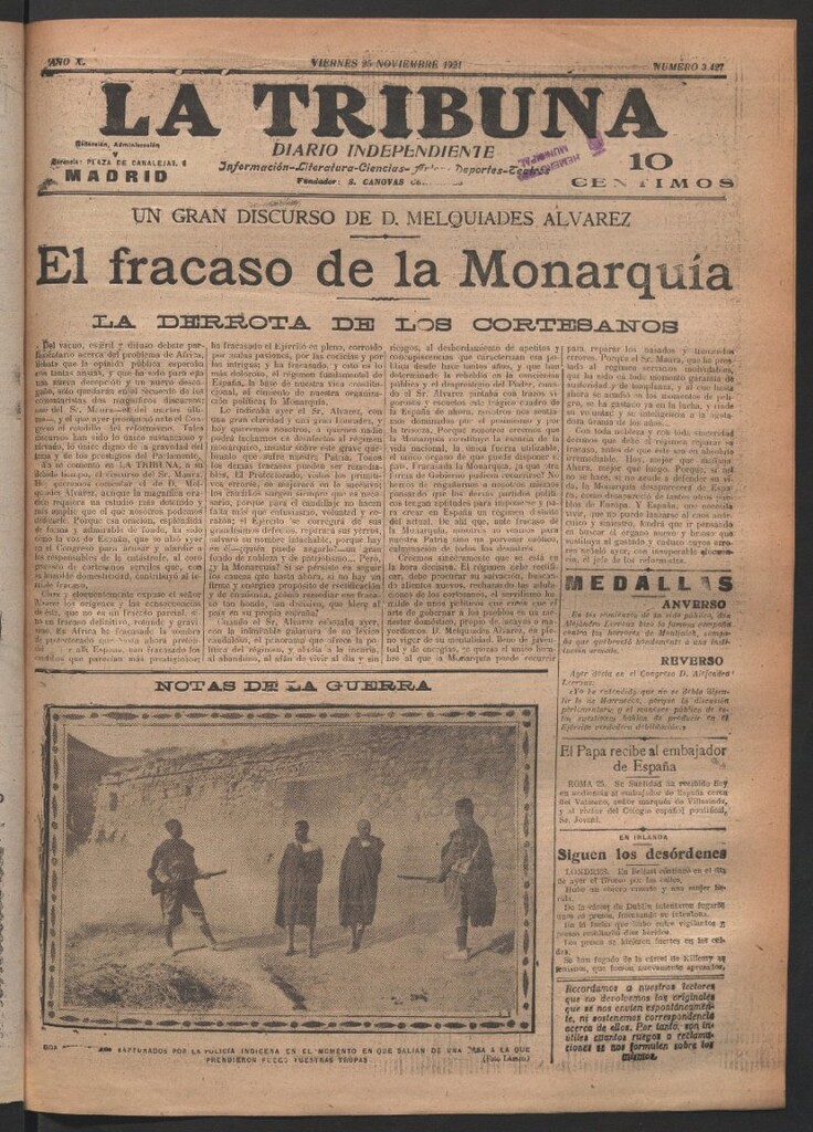 Miniatura de La Tribuna del 25 de noviembre de 1921