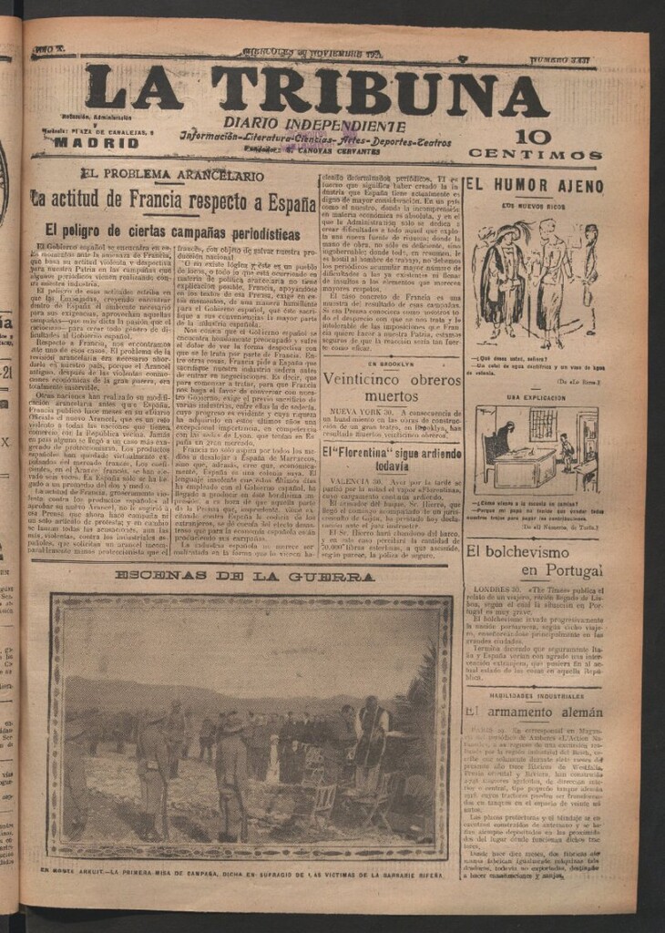 Miniatura de La Tribuna del 30 de noviembre de 1921