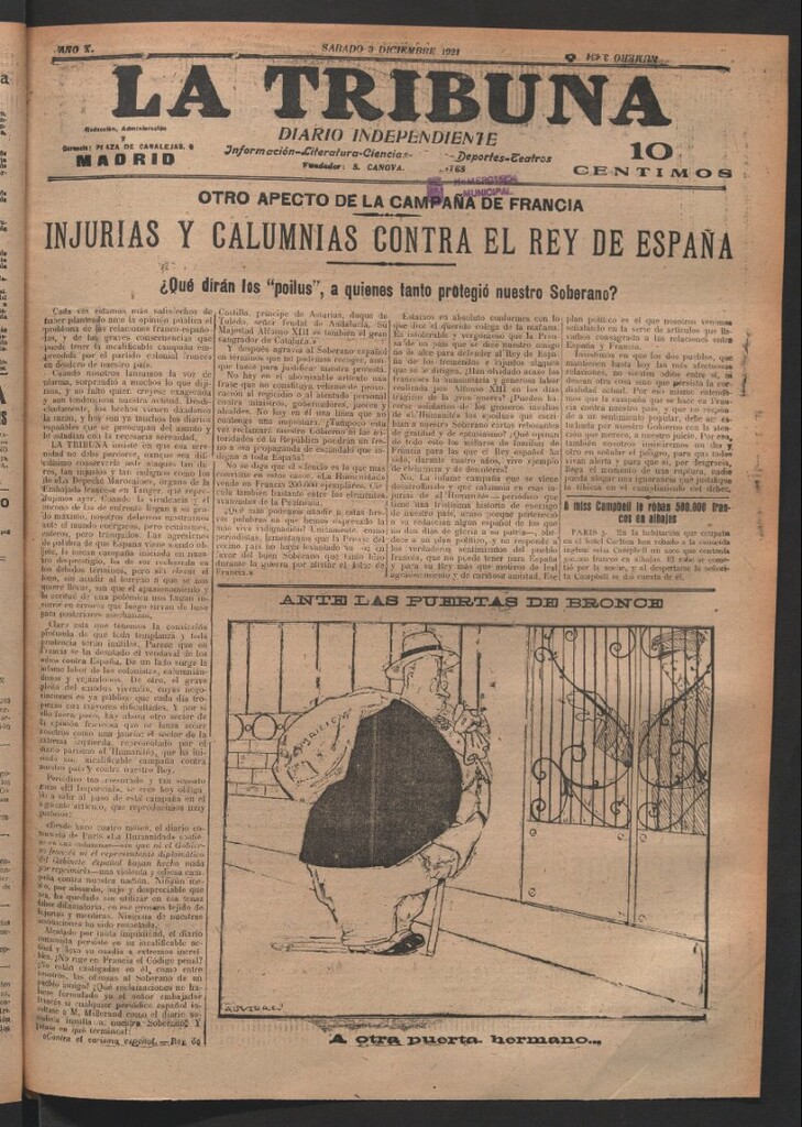 Miniatura de La Tribuna del 3 de diciembre de 1921