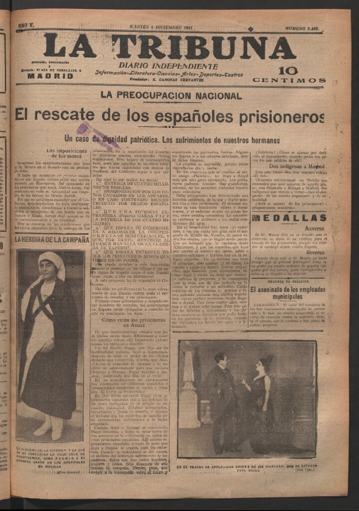 Miniatura de La Tribuna del 6 de diciembre de 1921