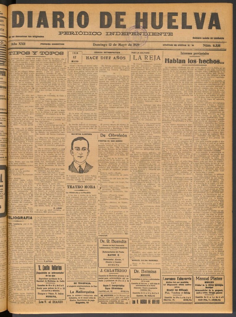 Miniatura de Diario de Huelva : periódico independiente del 12 de mayo de 1929