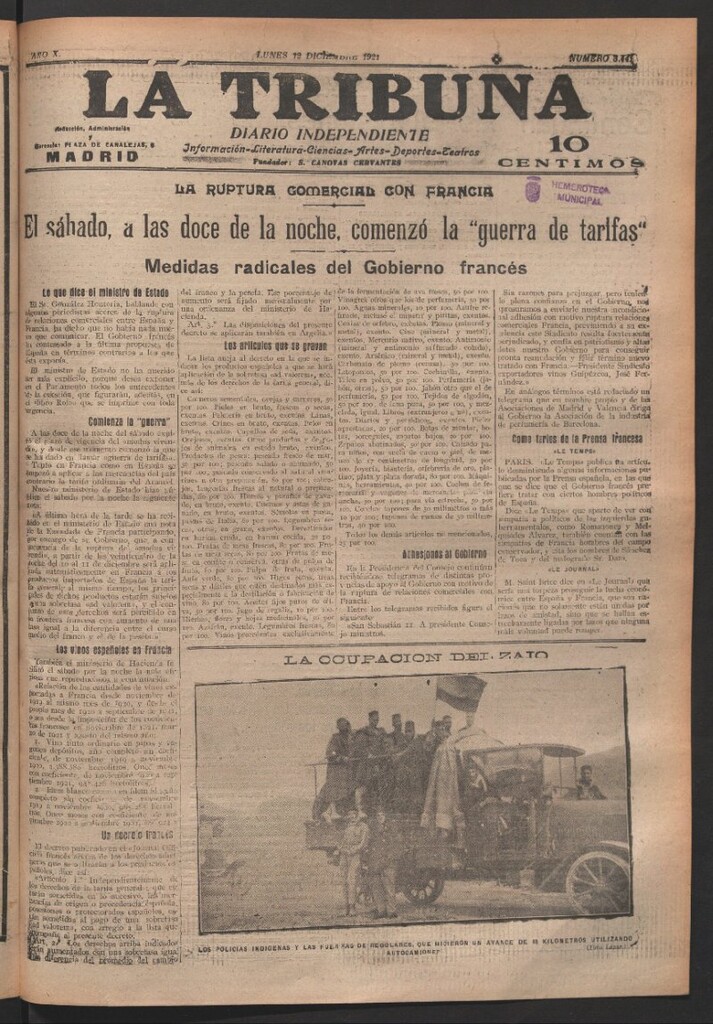 Miniatura de La Tribuna del 12 de diciembre de 1921
