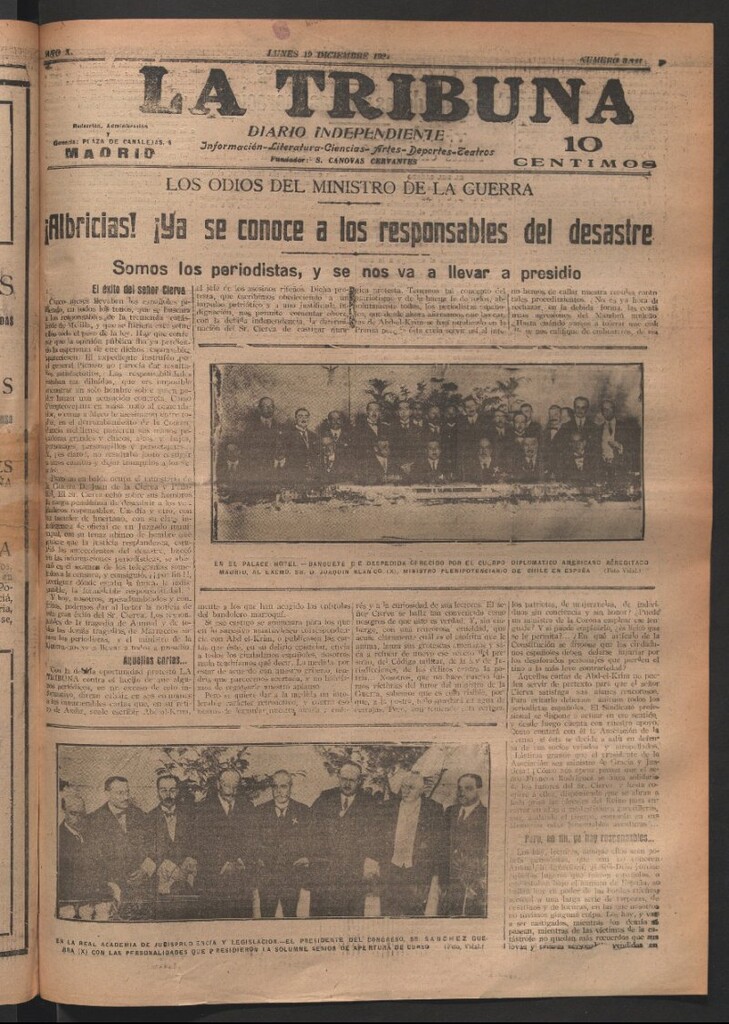 Miniatura de La Tribuna del 19 de diciembre de 1921